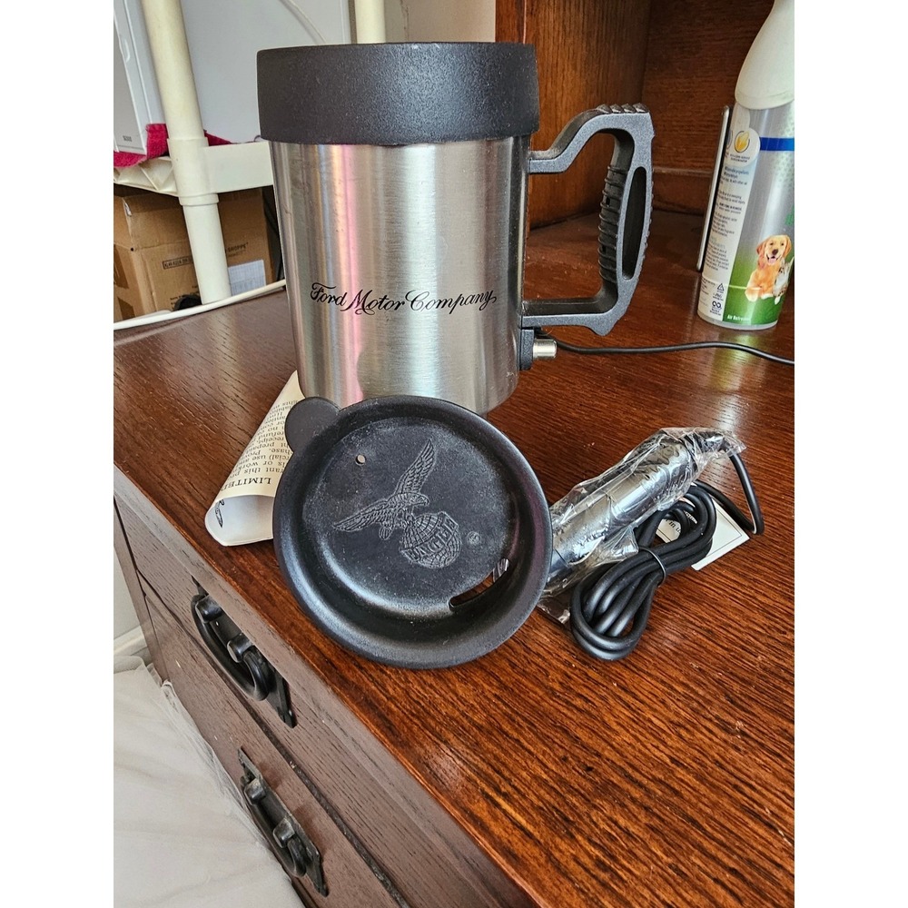 Ford Motor Company Eagle Travel Mug Heated Stainless Steel Car Truck‎ Coffee Cup